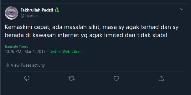 kemaskini fajarhac di Twitter